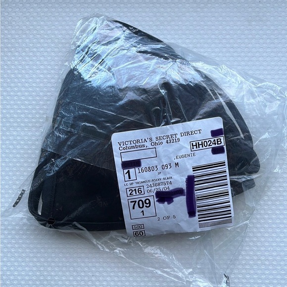 NWT Victoria’s Secret Swim Lace Up Triangle Bikini Top / BSexy / Black / Size M - Picture 2 of 14